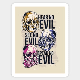 hear, see, speak no evil Sticker